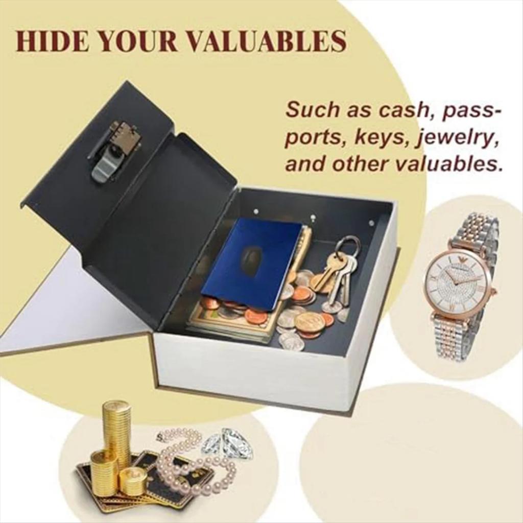Decorative Book Safe Box With Password Lock, Vintage Faux Book Hidden Safe For Decoration, Diversion Book