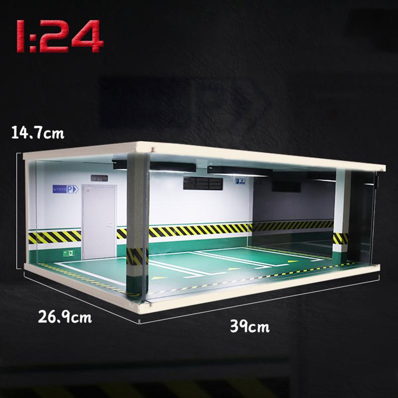 1/32 1/24 1/18 Scale Lighting Parking Lot Assembly Toy Diecast Alloy Model Car Garage DIY Scene Collection Display Toy Car Gift