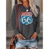 Retro Route 66 Printed Round Neck Festive Elegant Women'S Long Sleeve T-Shirt, Casual Elegant Spring Summer Autumn Winter Outfit