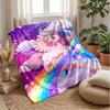 Pink Unicorn Rainbow Theme blanket Lightweight Warm Flannel Blanket Decorative Throw Blanket for Home Decoration