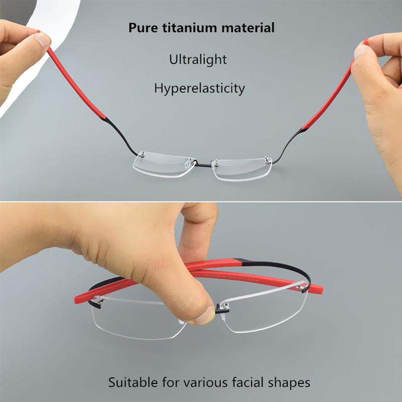 TAG Hezekiah Optical Glasses Frames Men Frameless Eyewear TR90 Eyeglasses Frame 0342 Square Myopia Retro Spectacle Women Reading