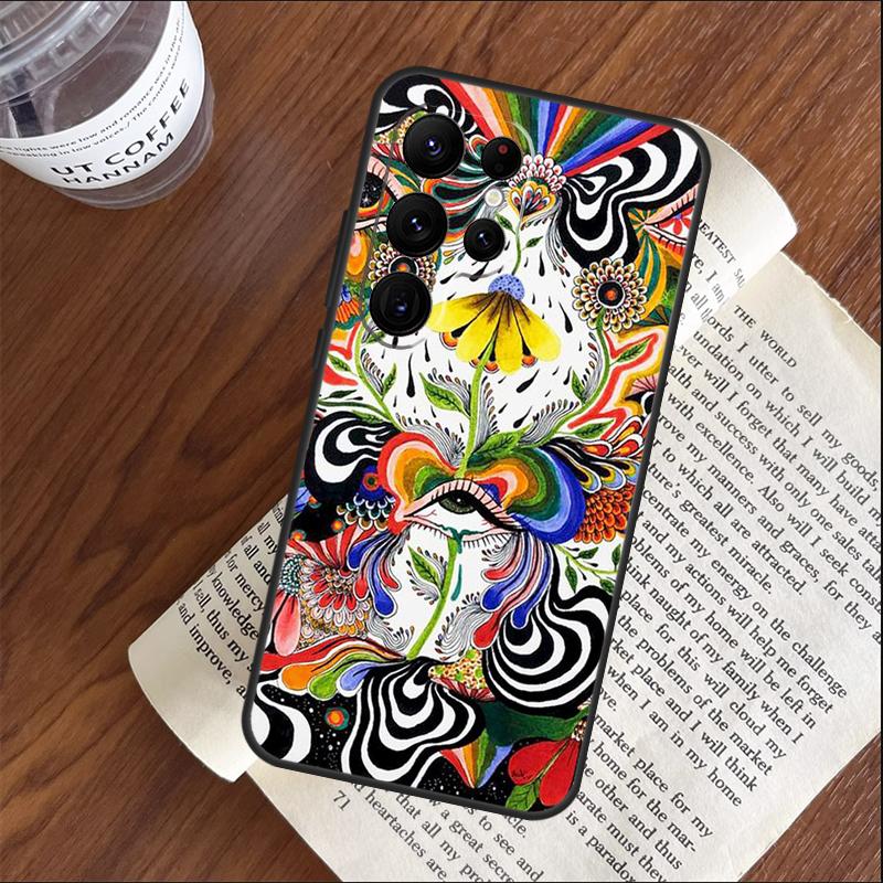 Colorful Psychedelic Art Phone Case For Samsung Galaxy S25 S24 S23 S22 S21 Ultra S9 S10 S20 Plus FE Funda Cover Shell