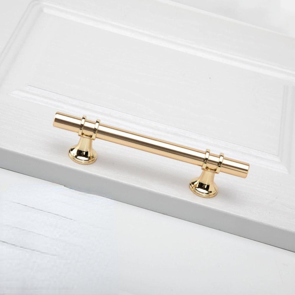 8pcs High end Golden handles, modern minimalist cabinets, wardrobes, drawers, Nordic light luxury Golden round bars Door handle