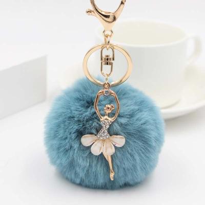Angel Pom-Pom Keyring Bag Charm Faux DIY Pom-Pom Keyring Accessory