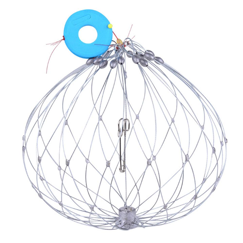 Fishing Net Cage Automatic Open Closing Fishing Crab Trap Net Steel Wire Collapsible for Saltwater Seawater