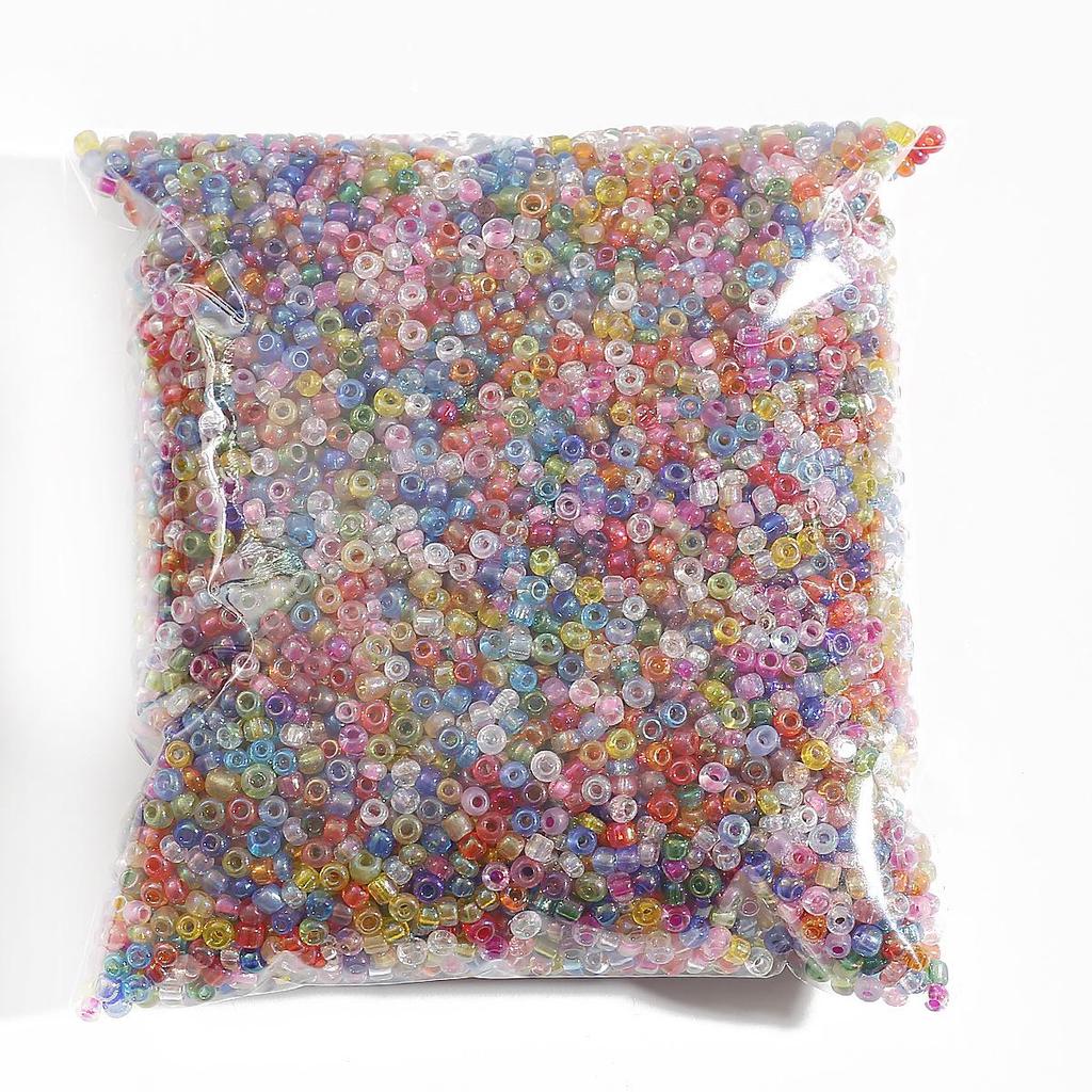 Håndlaget Fantasy Color DIY Beaded Accessories: Gjennomsiktige ris og hirse glassperler