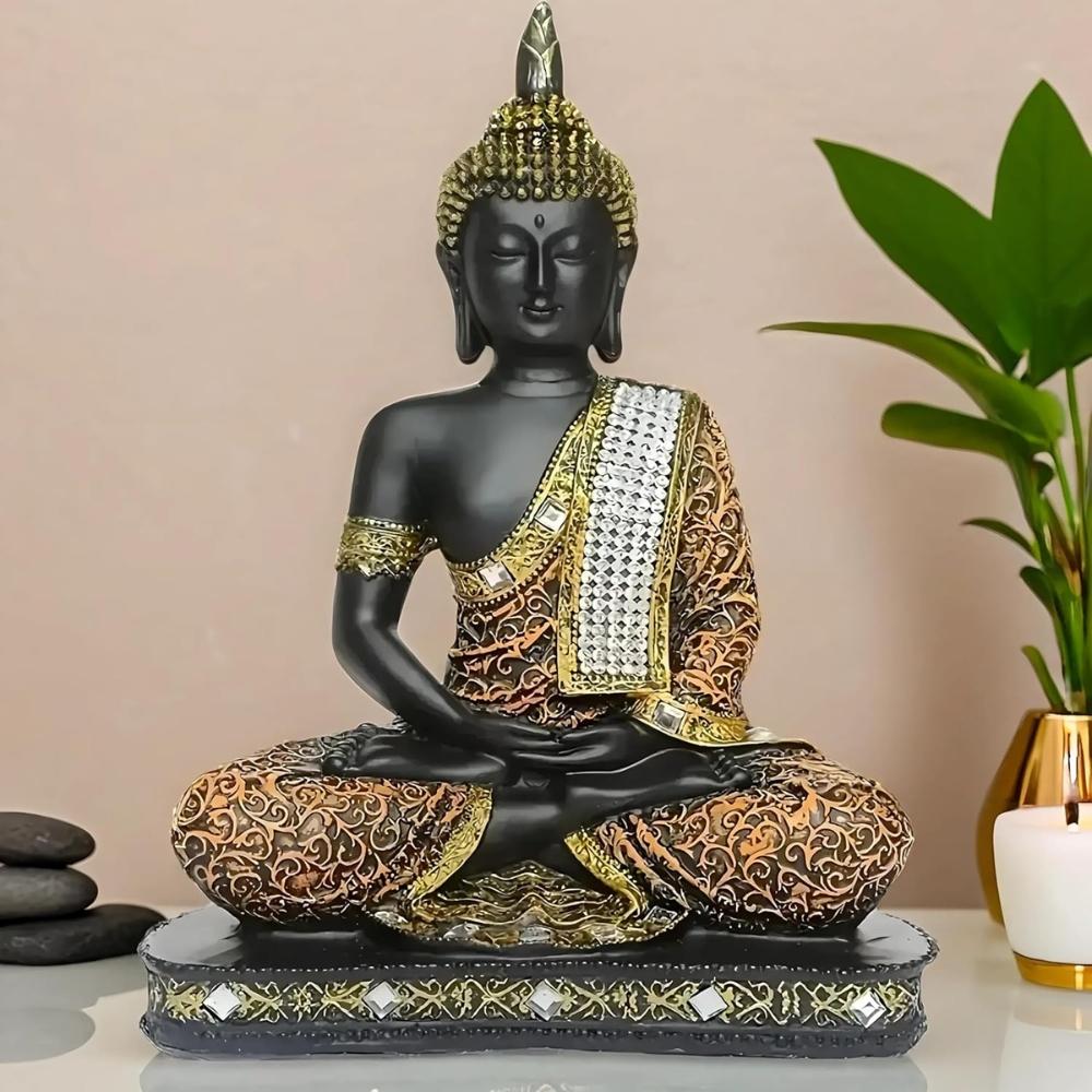 New Limited Edition 25 Centimetre Meditating Sitting Buddha Idol Statue showpiece Home Decor Decoration Items for Living Room and Gifts