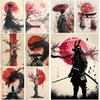Paysage Japonais Samouraï Geisha Bonsaï Porte Torii Art Sakura Affiche Peinture sur Toile Impressions Murales Image pour Pièce Décoration Intérieure