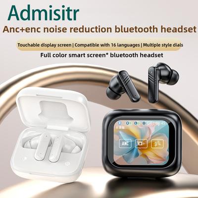Pełnokolorowy ekran dotykowy ANC+ENC Podwójne słuchawki Bluetooth z redukcją szumów Douszne wielofunkcyjne Nowe słuchawki bezprzewodowe