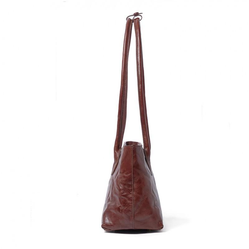 Women's Handbag Large Capacity Genuine Leather Tote Bag Retro Shoulder Tree Cream Vegetable Tanned Cowhide