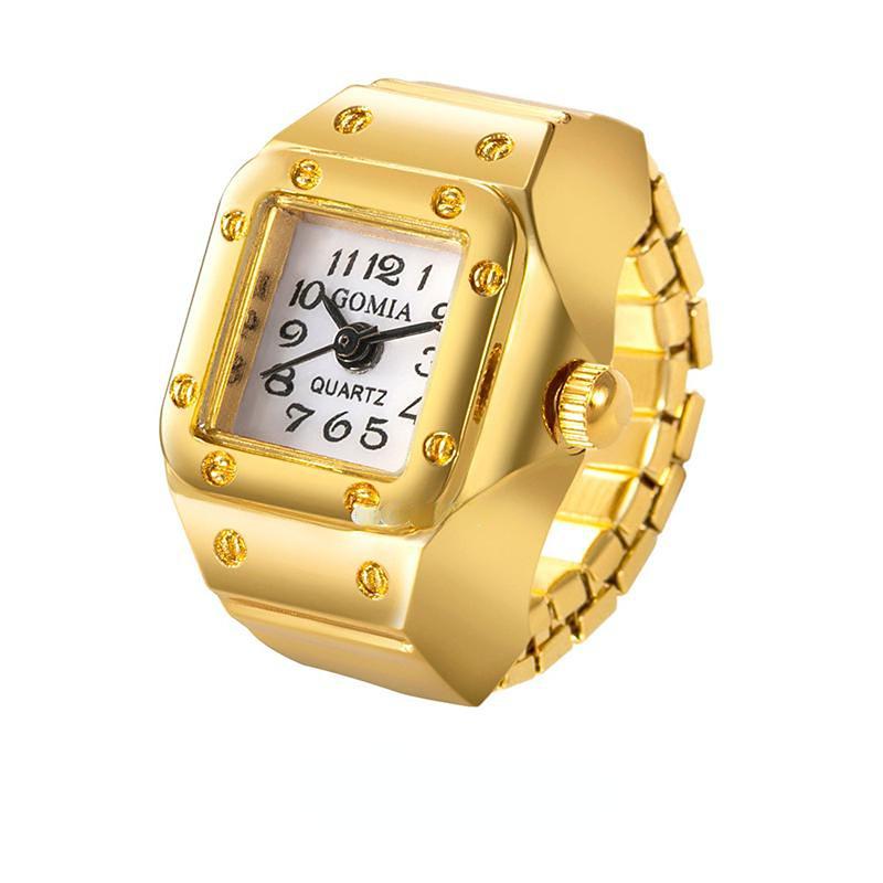 1pc Quartz Watch Ring Watch Digit Dial Rectangle Unisex Fashion Jewelry Gifts