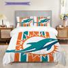Miami Dolphins Pattern Bedding Quilt Set Quilt Cover Pillowcase Home Decoration Birthday Gift (1 * duvet cover + 2 * pillowcase, without core)