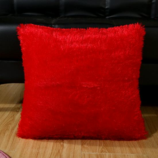 Long Plush Solid Color Glitter Velvet Throw Pillow Cushion Pillowcase