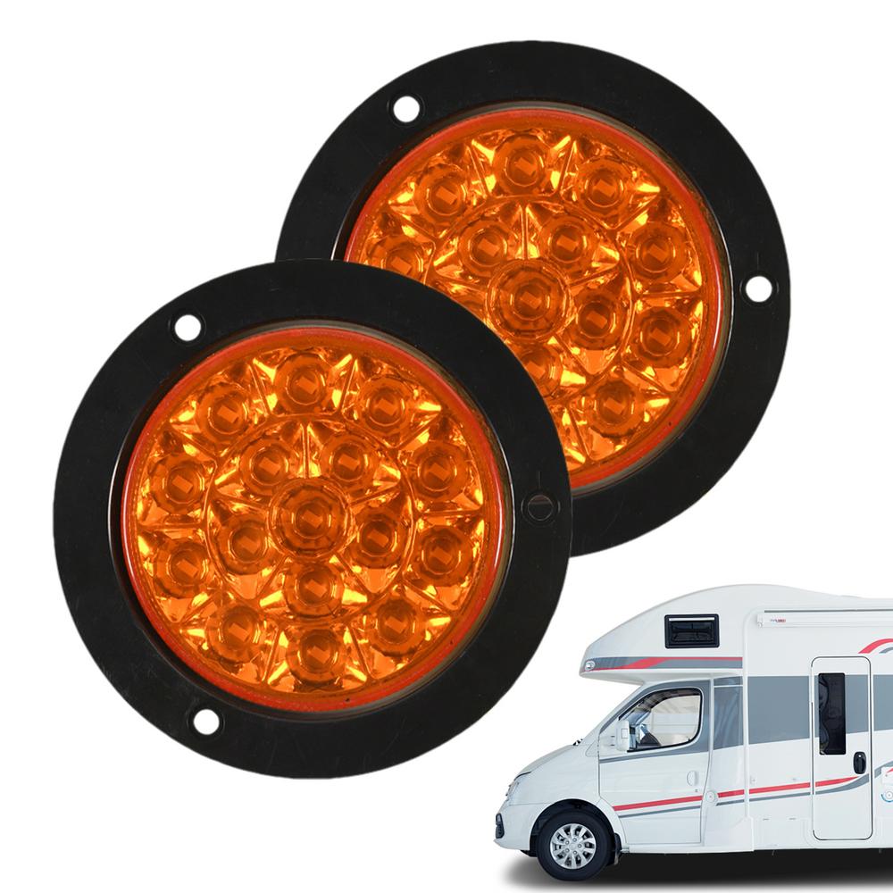 

Задние фонари для прицепа водонепроницаемые 4-дюймовые круглые светодиодные задние фонари красного и янтарного цвета 2 шт. указатели поворота для прицепа задние фонари для прицепа жёлтый