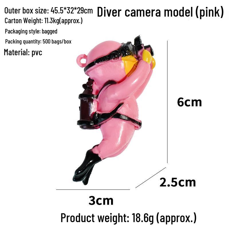 Blue Diver Fish Tank Ornament Set - Floating Aquarium Decoration Gift