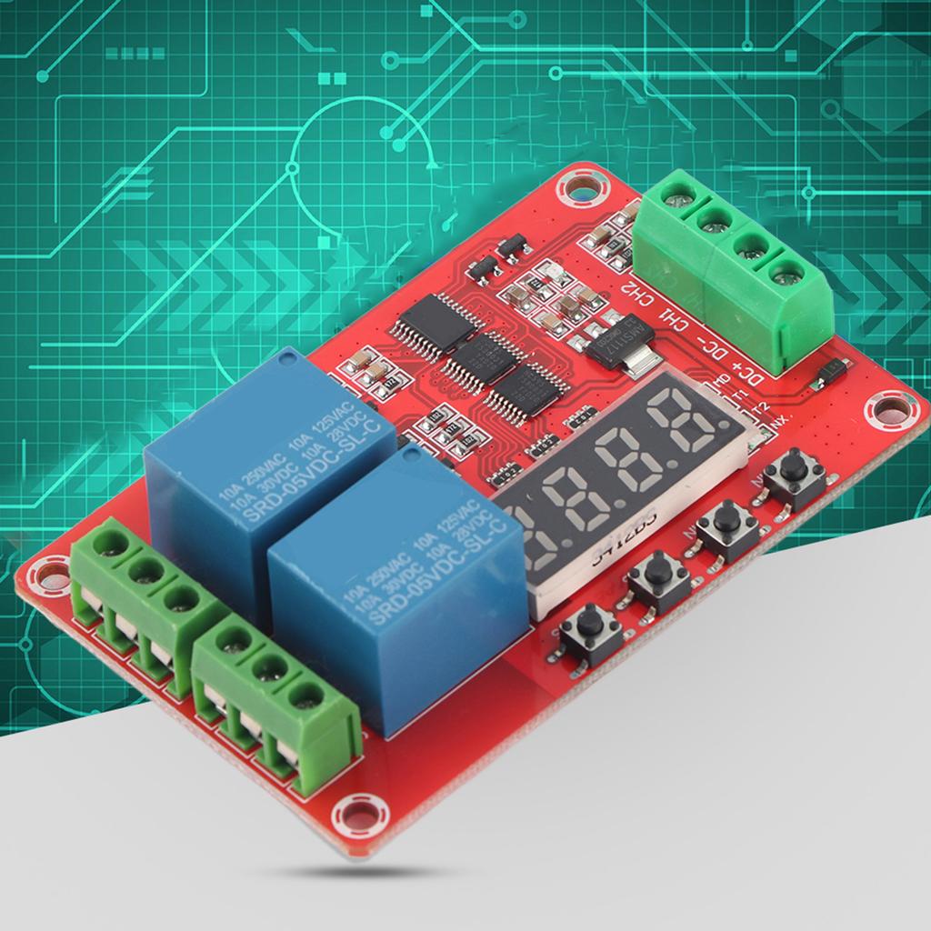 Zeitrelaismodul Hohe Qualität 2 Kanal Multifunktional 5V(Verzögerung Selbstsperr-Zykluszeit)