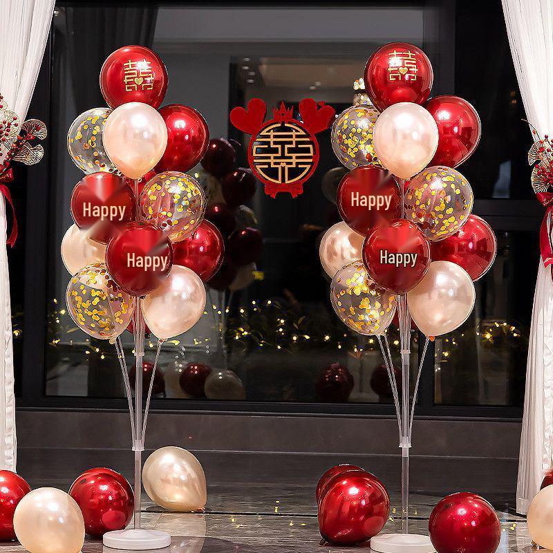 Romantisches Hochzeitszimmer Boden- und Tischballondekorationsset