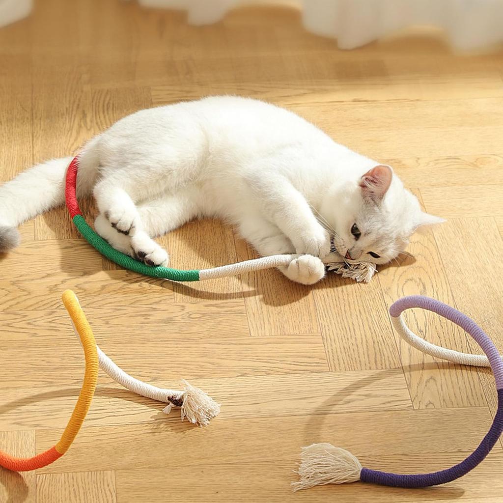 Cat Toys Interactive Molar Cotton Rope Toys Silvervine Cat Teaser Toy Clean Mouth Kitten Play Toy Pet Supplies Accessories