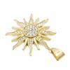 Golden Sun Pendant Top C4 Gold Zirconia Stainless Steel [Silver One] Men's