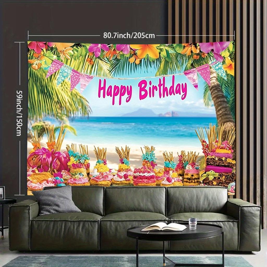 2D Flat 1pc 2D Flat Beach Oversized Backdrop Banner Party Banner Backdrop Party Supplies For Live Stream Backdrop Party Decor Birthday
