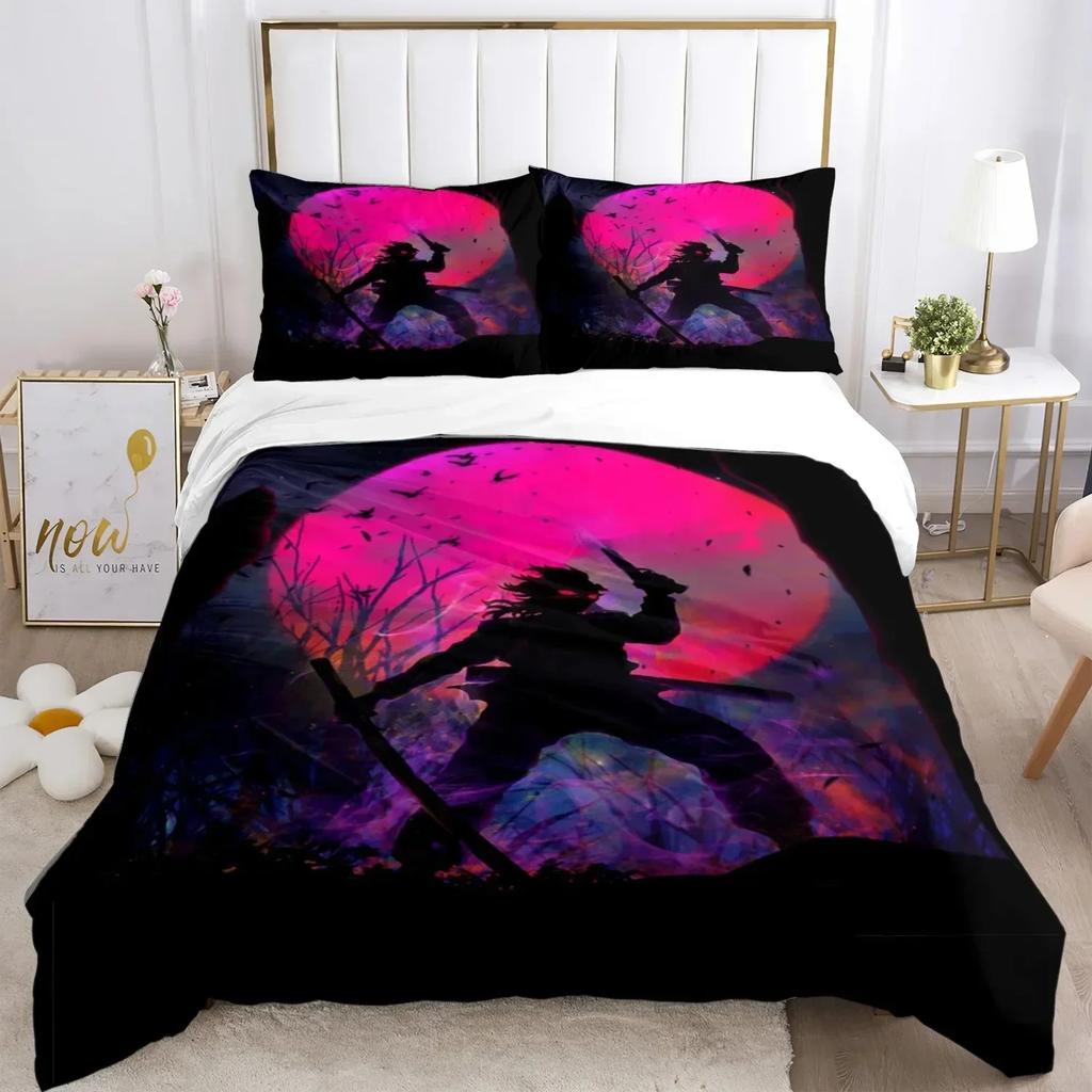 Comforter Top 3D Anime Demon Slayer Print Bedding Set Nezuko Queen Double Single King Size For Kids Adults Gift