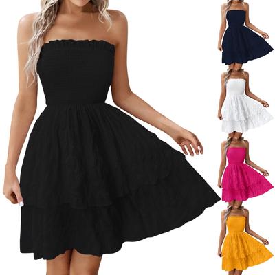 Women's Summer Casual Solid Color Sleeveless Sheath Waist Dresses