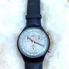 Used Swatch Chronograph Leather Strap Watch