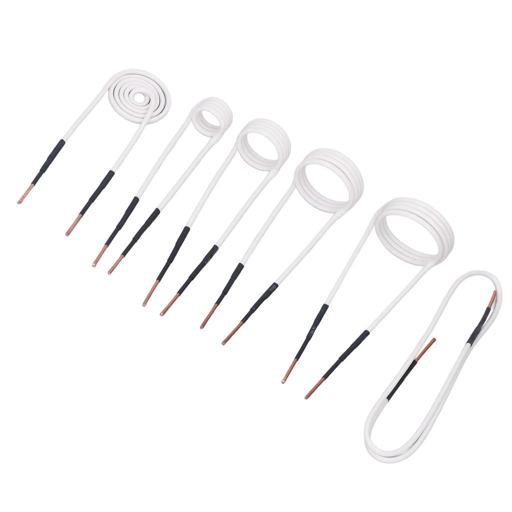 6 Pcs Induction Heater Coil Kit 2.5mm Brass Core 20 30 40 50mm Free Forming Flat Type Induction Heater Wires