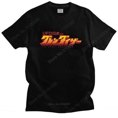 UFO Robot Grendizer Goldrake Logo Men T Shirt Pure Cotton Tees Japanese Mecha Anime Goldorak Tshirts Short Sleeve Summer T-shirt