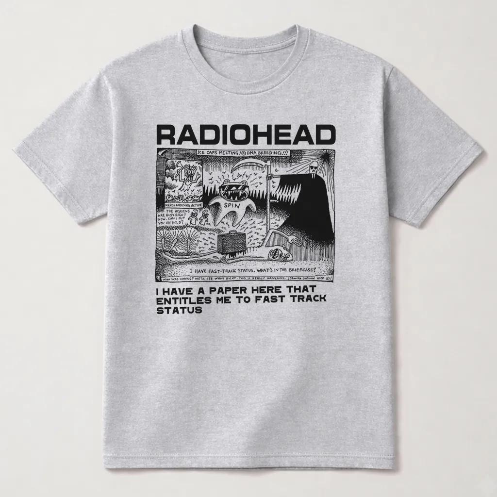 Radiohead band graphic Vintage Unisexs TShirt Unisex ONeck 100 Cotton Short Sleeve Y2k Oversized Fashion Popular Tee For Fans