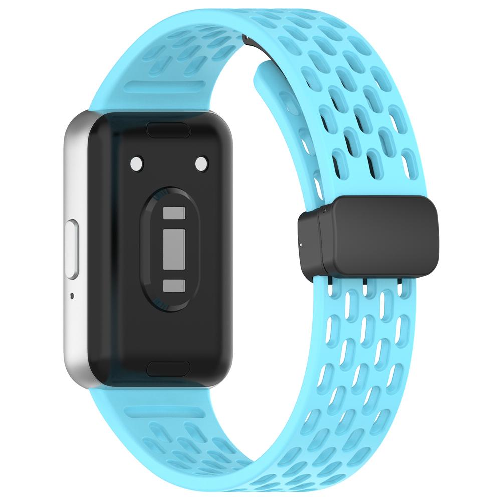 Correa de Silicona Para Samsung Galaxy Fit 3 Deportiva Hueca Transpirable Banda Hebilla Magnética Pulsera Para Samsung Galaxy Fit 3 Pulsera