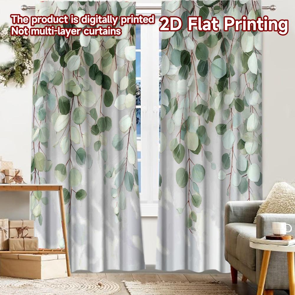 

2pcs, 2D FLAT PRINTING Curtains (Without Rod) Green Elegance Festive Fashion Curtains Versatile Fabric Curtains Art Deco Festive 52.50 × 116.00 cm 2 pcs