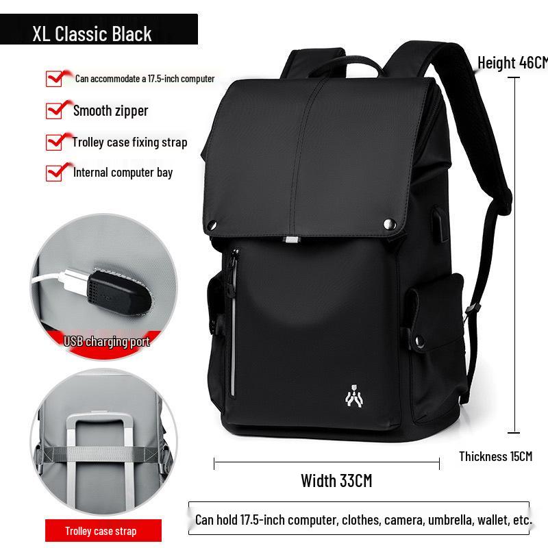 Men's Large Capacity Travel & Laptop Backpack - Casual College & Commuting School Bag