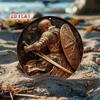 Knight With Sword And Shield Metal Plaque For Cafe Garage Decor