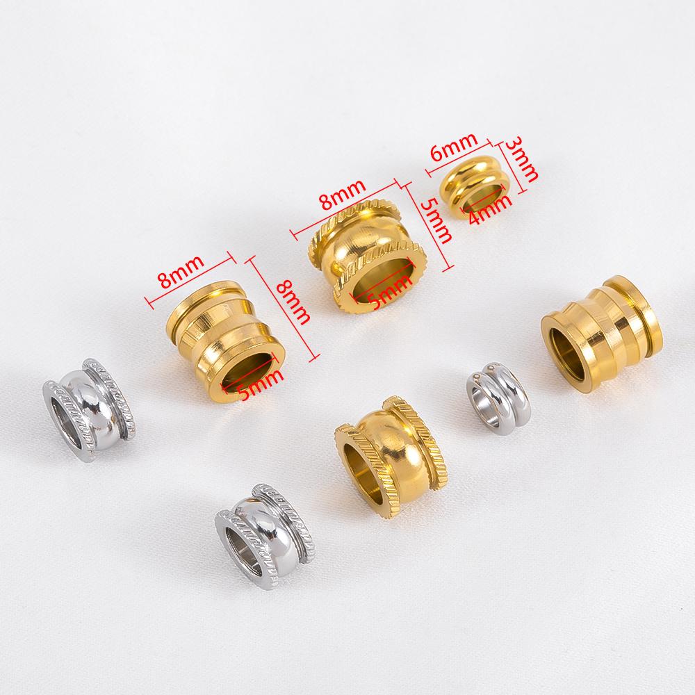 20pcs Multi Shape Stainless Steel Spacer Loose Bead Big Hole Beads Bamboo Charm Pendant for Bracelet Necklace DIY Jewelry Making