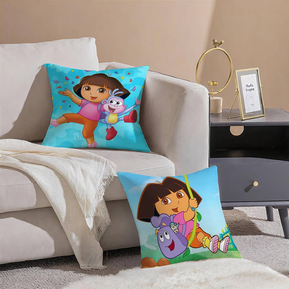 Cute D-Dora Pillow Case Plush Linen Soft Double Sided Printed Design Throw Cushion Decorative Home
