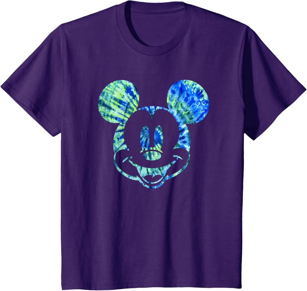 Fashion Casual Mickey Mouse Green Tie Dye T-Shirt S-4XL Four Seasons Unisex