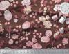 Soimoi Japan Crepe Satin Fabric Leaves,Peony & Dahlia Flower Printed Fabric 1 Metre 42 Inch