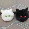 Multi-Color Blush Cat Ball Plush Doll Pendant - Long Hair, Accessory for Bags & Clothing