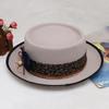 New Wool Panama Fashion Men's Jazz Top Hat with Upturned Edge Autumn and Winter Hat