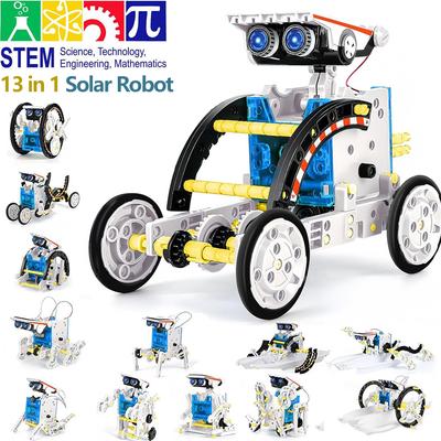 13-in-1 Solar Robot Kits DIY Assembling Scien Experiment Kits STEM Educational Toys for Kids Age 8+ Solar Powered Robotic Set