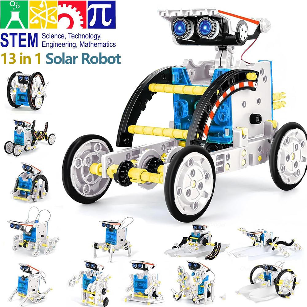 Fashnics 13-In-1 Solar Robot Kits Diy Assembling Science Experiment Kits Stem Educational Toys For Kids Age 8+ Solar Powered Robotic Set