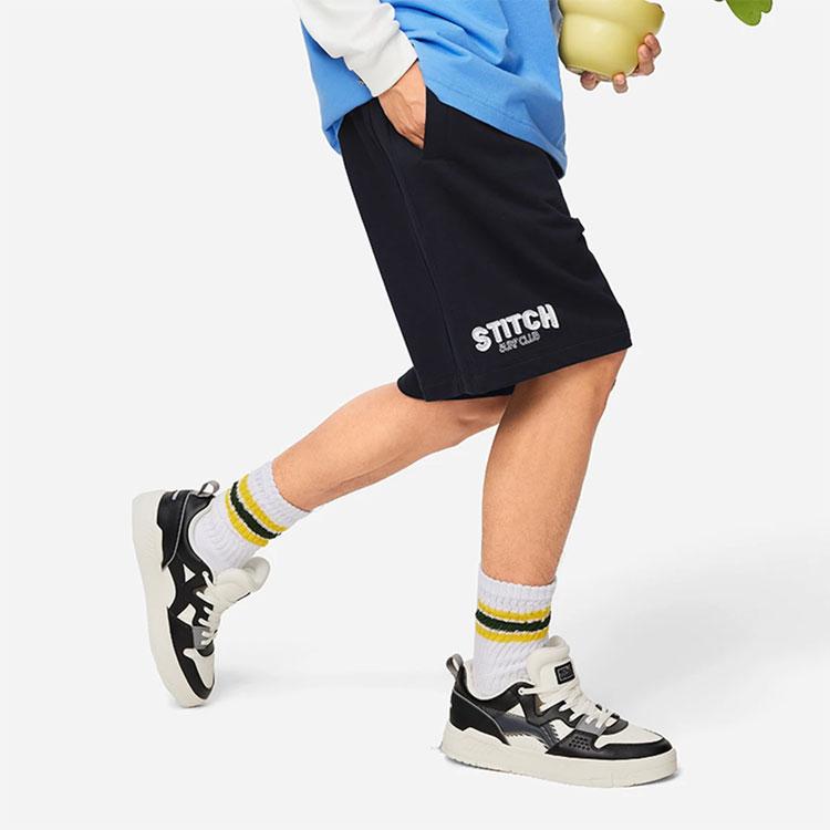 Li Ning X Disney Letter Mid Waist Comfortable Loose Straight Casual Shorts Men Shorts Black AKSU323-3