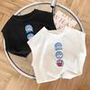 Summer Kids Cotton Sleeveless T Shirt Boys Girls Cartoon Print Casual Vest Trendy Top For Children