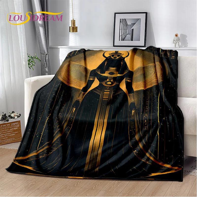 3D Ancient Egypt Death Anubis Pharaoh Horus Mythology 2025 Soft Blanket,Soft Throw Blanket for Home Bedroom Bed Sofa Cover Child