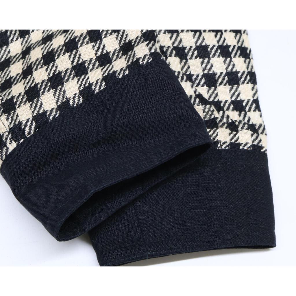 Chanel Houndstooth Vintage Short Double Jacket 9 Black WhiteUsed