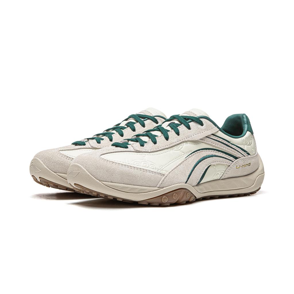 Disney X Li Ning Xingliu Abrasion Resistant, Lightweight, Balanced Low Top Casual Shoes Unisex White Green AGLV096-6
