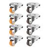 Pack of 4 Sturdy Stainless Steel Nylon Casters Wheel Without Screw Installation for Small Appliances and Furniture