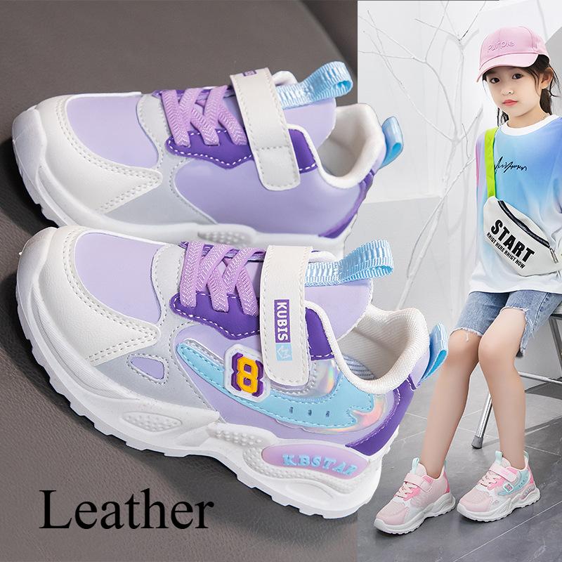 

Новые повседневные кроссовки для бега с кожаной поверхностью, удобные износостойкие кроссовки с мягкой подошвой для девочек из сетки 37