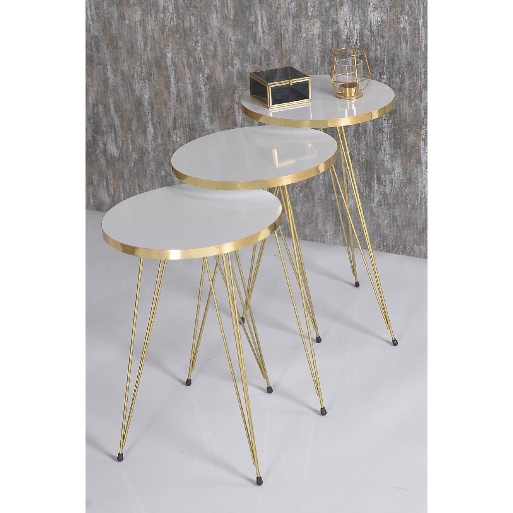 Nesting Table Gold Cream Wire